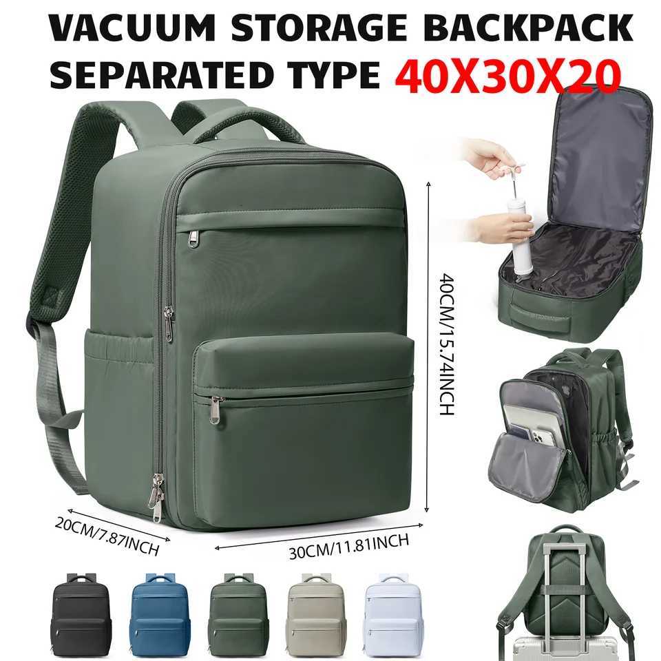 Ryanair 40x30x20 Travel Backpack Vacuum Compression Backpack with Pump Wizzair Cabin Bag 156 Laptop Travel BagStorage Bag W251025