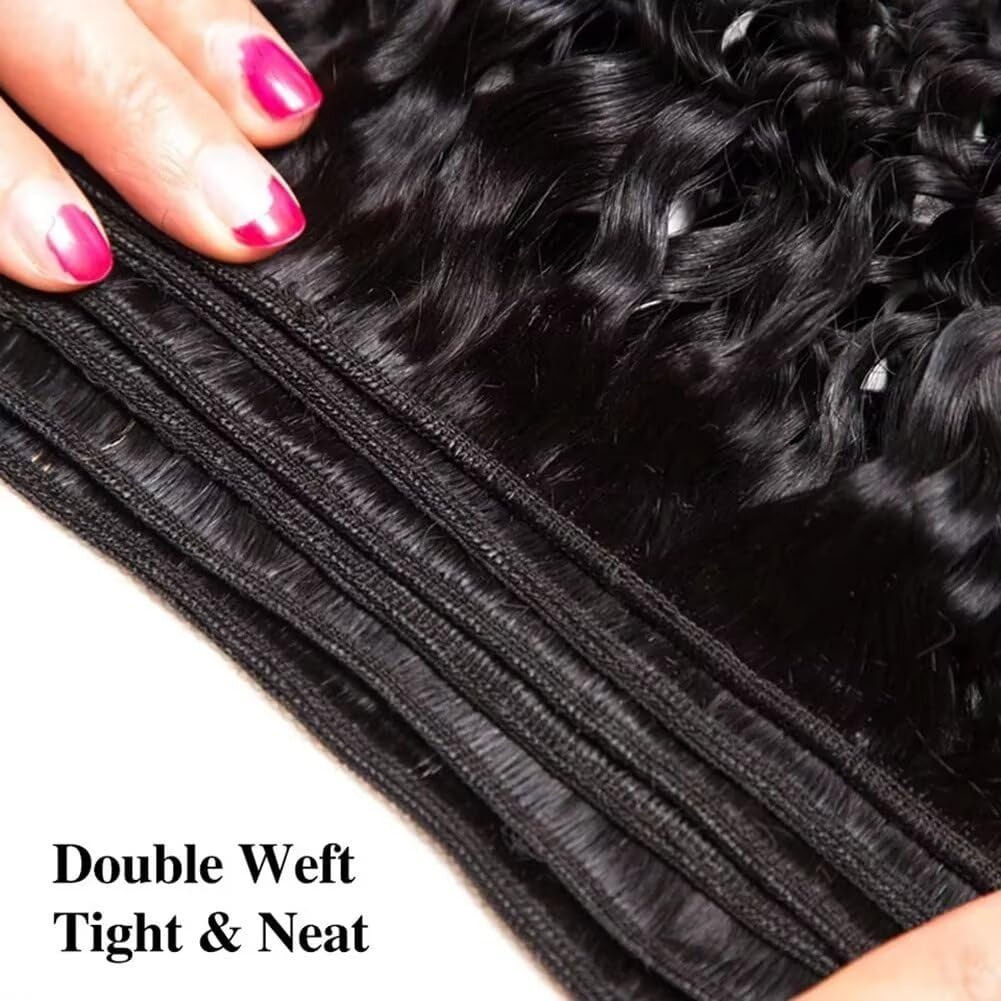 Virgin Water Wave Bundles 95-100g Unprocessed Human Hair Natural Black Single Bundle Hair