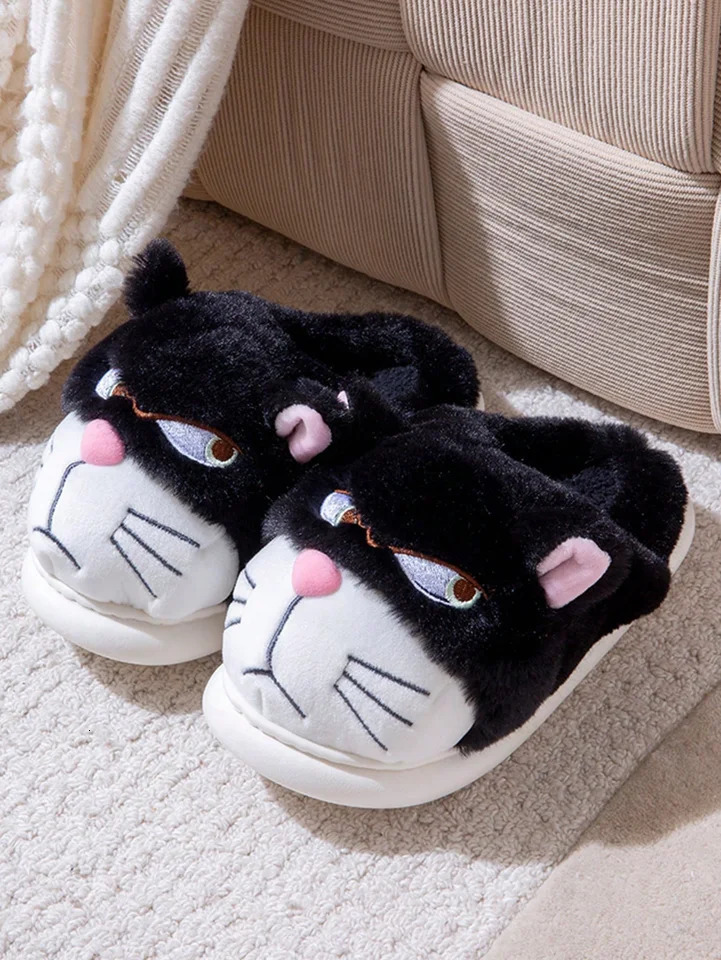 Mens Home Slippers Cotton Slippers Couple Winter Cute Cat Home Warm Comfortable Breathable Thick Bottom Thick Cotton251020