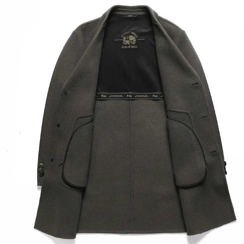New autumn and winter casual and fashionable woolen doublesided mediumlength overcoat cotton and wool jacketT251025