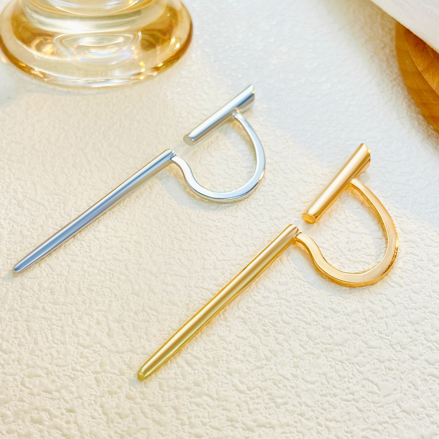 Simple Versatile Piercing Earrings C-shaped One-word Non-pierced Bone Clip Ear Jewelry