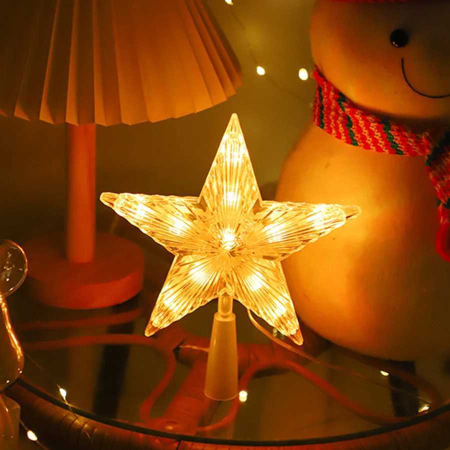 USB Powered RGB LED Fivepointed Star Christmas Tree Top Lights Dia 22CM New Year Decoration Garland Fairy Lights for Xmas Decor C251024