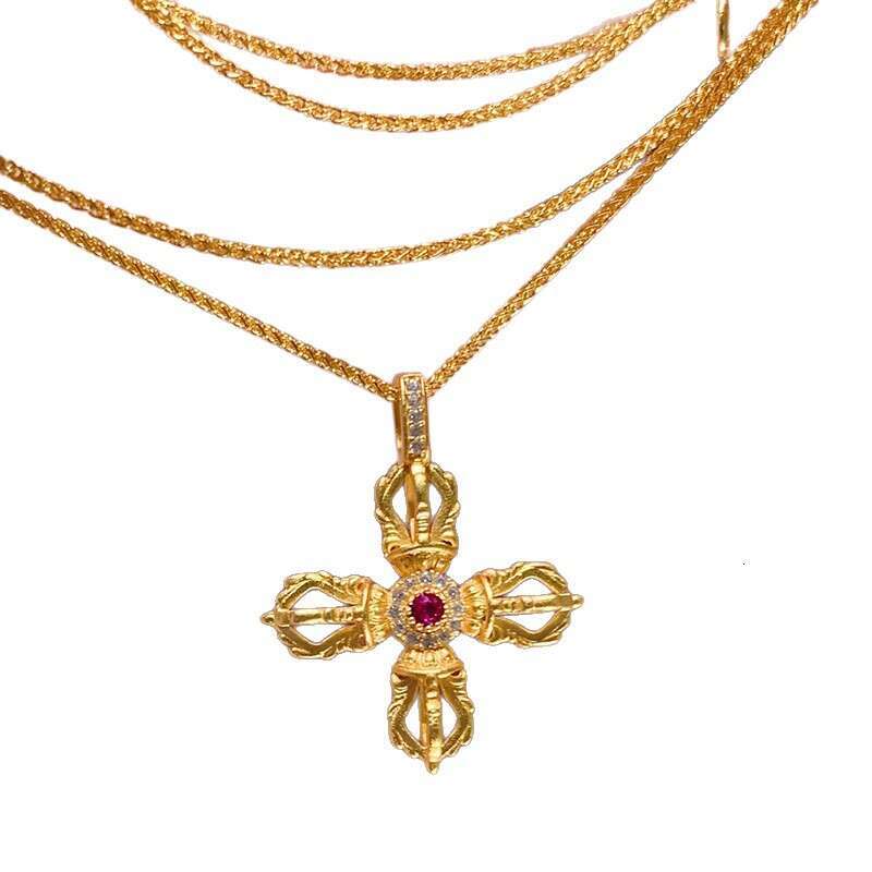 Vra Cross Necklace High-Value Design Fashionable New Double-Sided Wear Clavicle Chain for Women