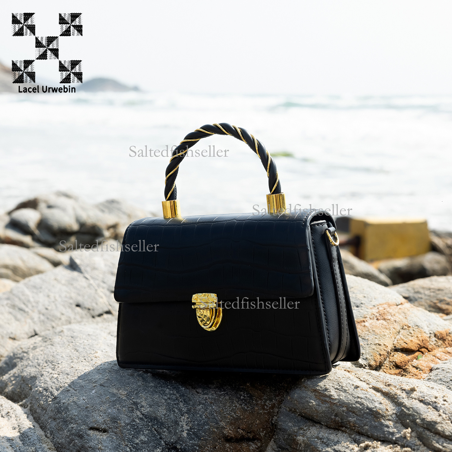 Lacel Urwebin Designer Niche Women's Handbag Spring And Summer New Item Crocodile Pattern High-end Fashion Single Shoulder Slanted Small Square B