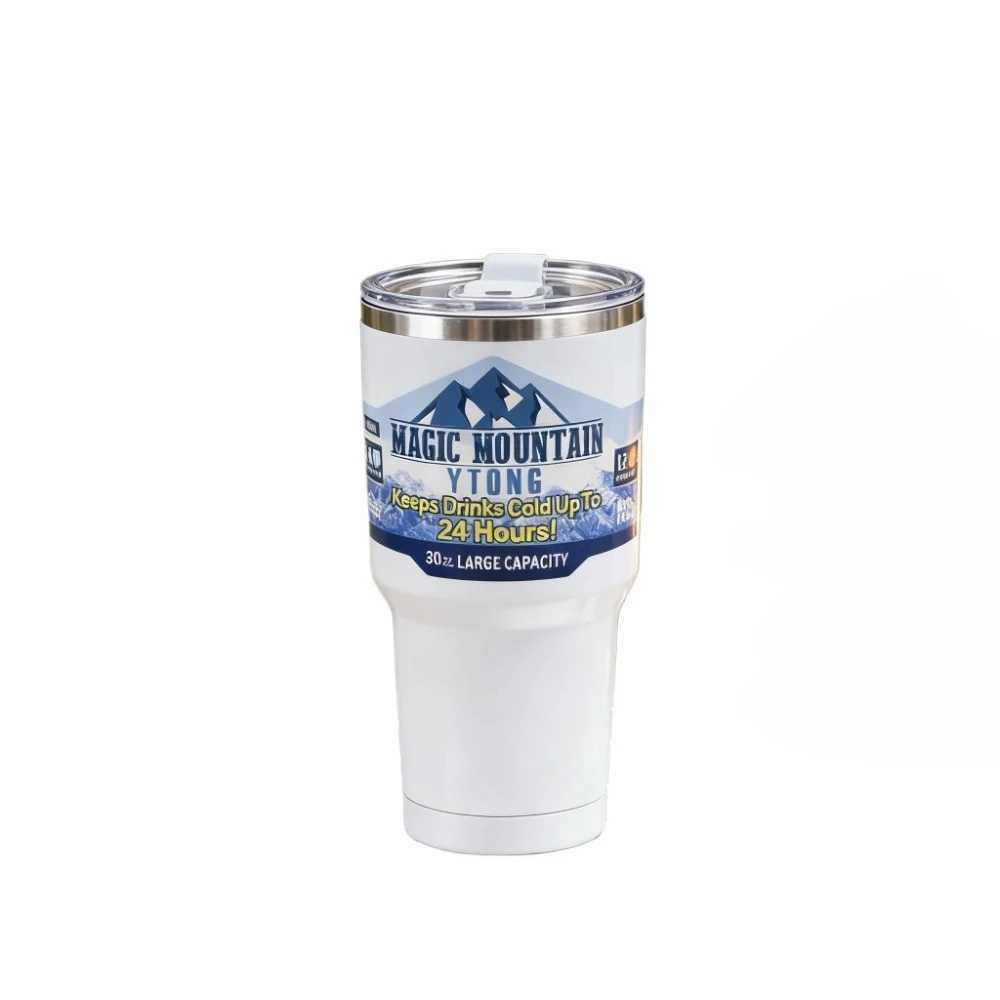 30oz Vacuum Insulated Bottle Magic Stainless Steel Freeze Thermos Cup Ice Coffee Drink Mountain Cup for Car Travel Outdoor Sport J251025