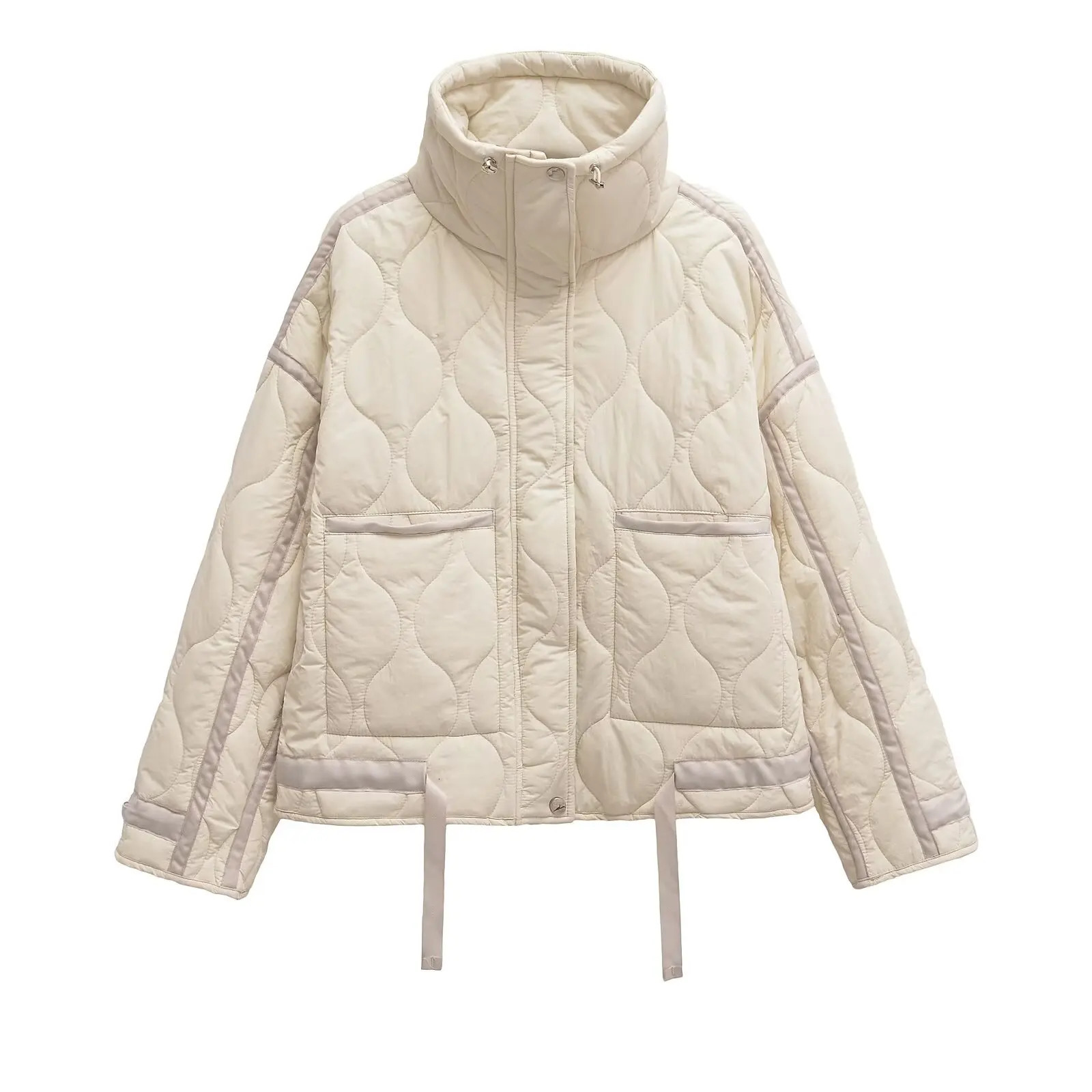 Womens Cotton Robe Zipper Solid Color Large Pocket Long Sleeve Winter Jacket Cotton Robe 251020
