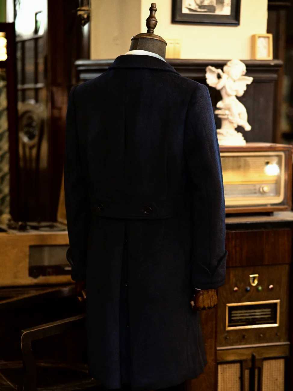 Doublebreasted Woolen Jacket Retro Autumn And Winter British Style Pockets Cashmere Pea Coat Plus Size OutwearT251025