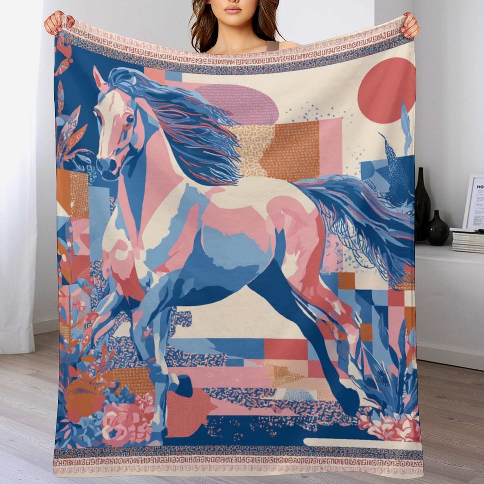 H Designer Horse blanket blanket throw cashmere vibration blanket copert Home Travel Throw Summer Air Conditioner Beach home bedding blankets throws H