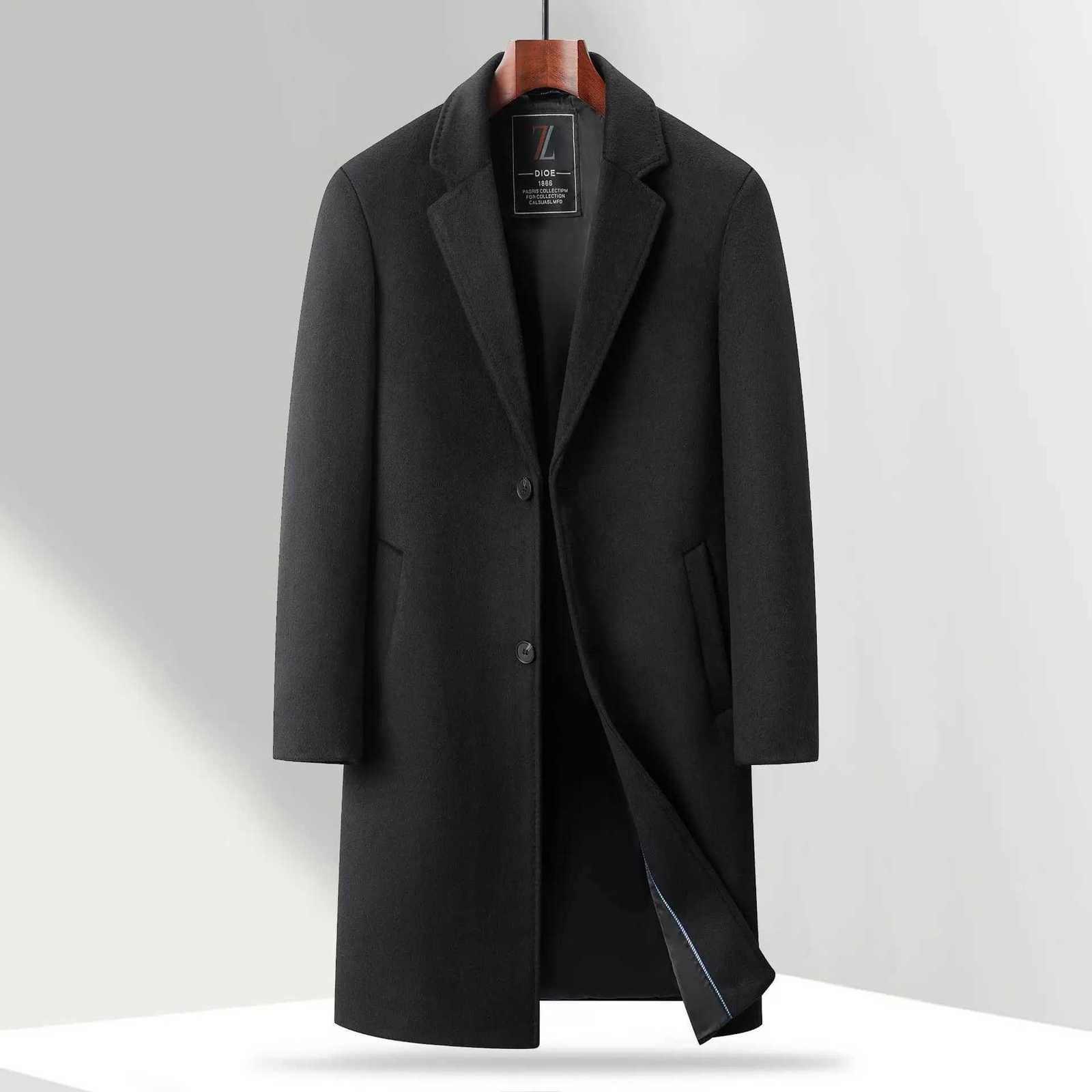 New Fashion Men Business Casual Wool Trench Coats British Style Cashmere Overcoats Quality Man Woolen Blends Long Jackets Size 3T251025
