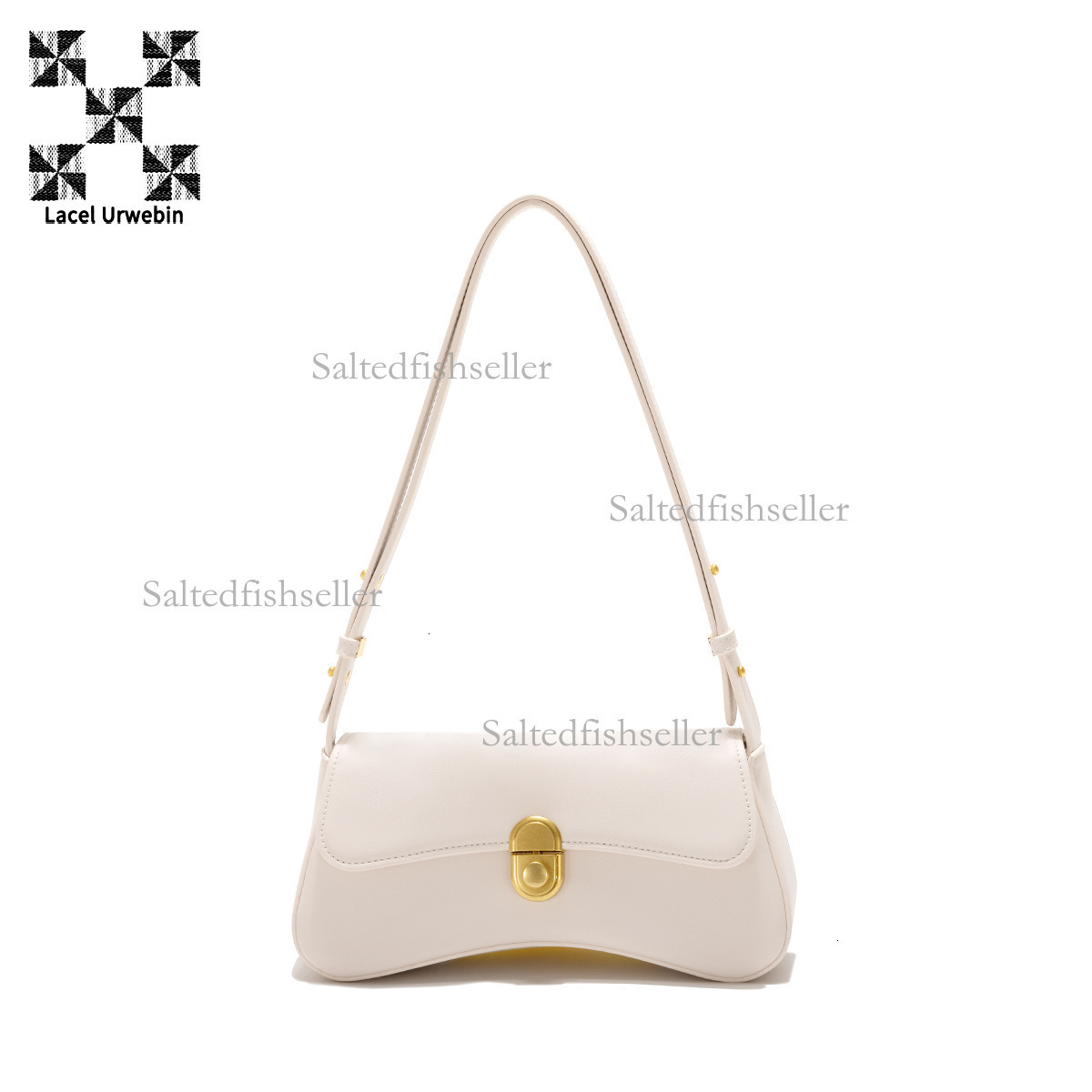 Lacel Urwebin Designer Fashion Women's Handbag 2025 Luxury Underarm Commuter Bag Daily Versatile Single Shoulder Crossbody Bag Metal Button Small