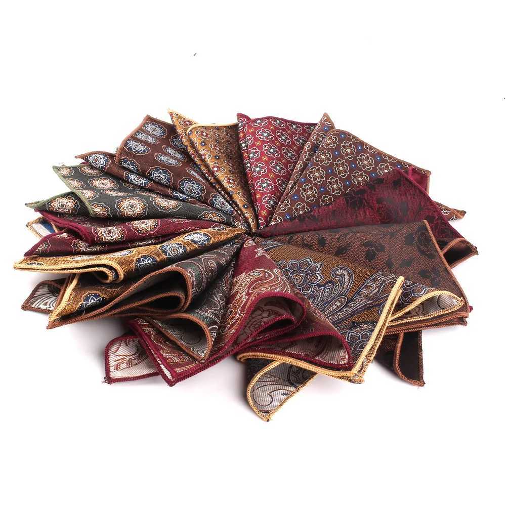 Woven Pocket Square For Men Wen Paisley Chest Towel Hanky Wedding Hankies Mens Suit Handkerchief Suits Pocket Towel For Gifts Y251024