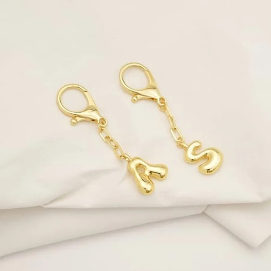 Bag Charms Gold Initial Keychains Personalized Birthday Gifts 14K Gold Keychain Accories Purse Charms for Women 251023