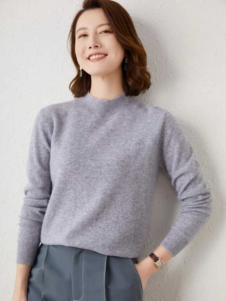 Womens Thick Warm Jumpers Turtleneck Loose Fit Solid Color Base Layer Pullovers 2025 Long Sleeve Autumn Winter Knitted SweaterT251025