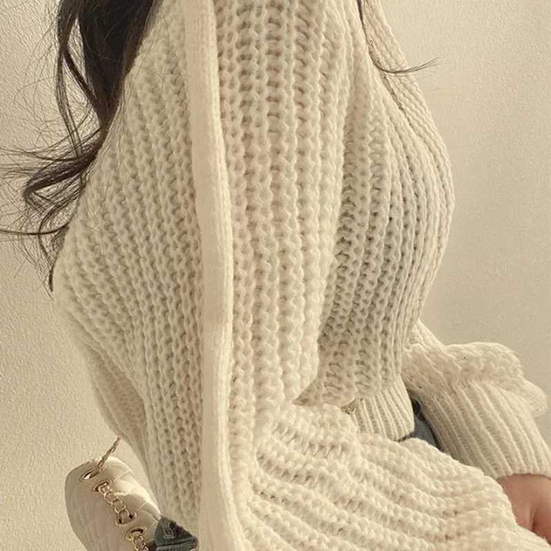 Loose Vintage Harajuku Lantern Long Sleeve Women Sweater Korean Autumn Winter Knitwear Soft Warm Tops Chic Solid Femme SweaterT251025