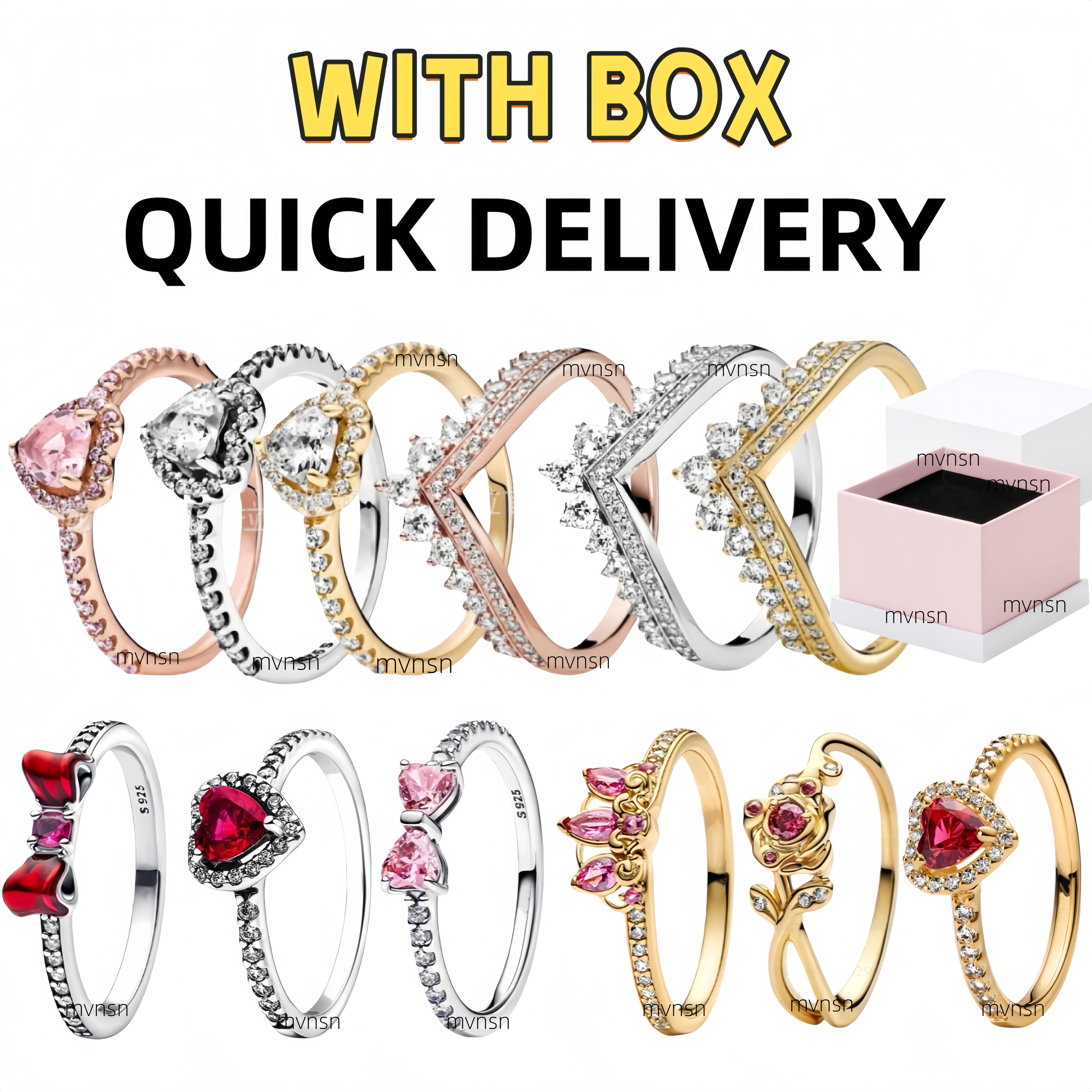 designer Rings for women heart band ring Diamonds 925 Silver Crown ring fashion Wedding engagement ring Plating 18k Gold ring Luxury jewelry gift with box