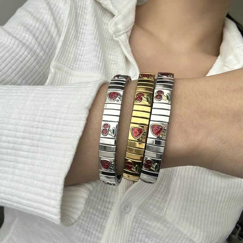 Stainl Steel Fashion Sterry ry Elastic Bangle Bracelet For Wen Gold Color Statement Chic JewelryW251025