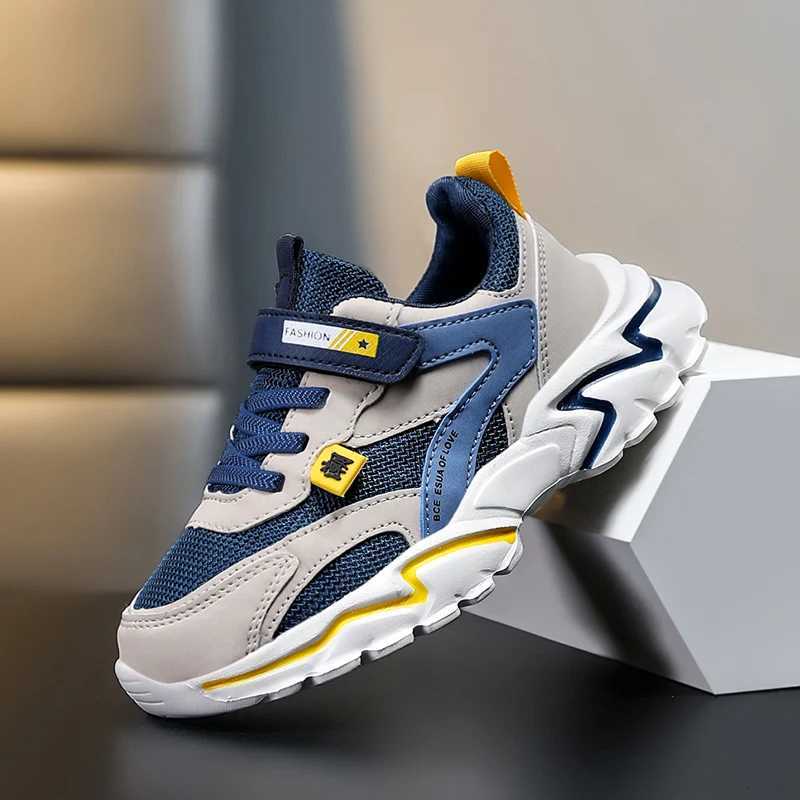 Kid Sneakers Sport Shoes for Boys Fashion Leather Children Breathable Mesh Comfort Shoes Casual Walking Outdoor Running ShoesT251025