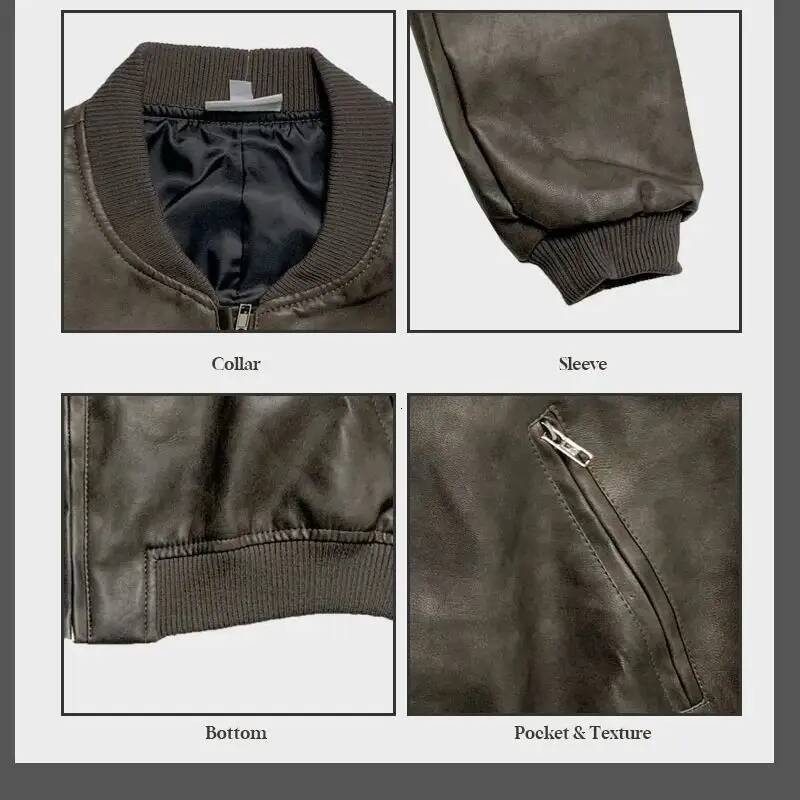 Korean style Handsome do old lapel zip loose versatile biker clothing PU leather short jacket dongdumaoyi