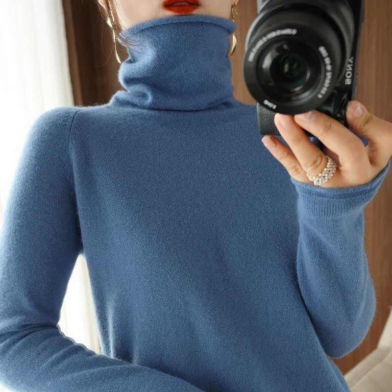 Autumn Winter Women Sweaters Turtleneck Long Sleeve Solid Slim Fit Basic Knit Tops Warm Bottoming Shirts High Strecth PulloversT251025
