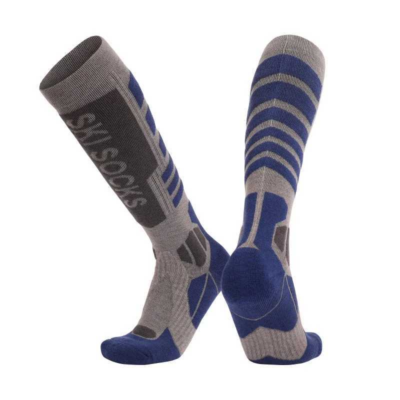 1 Pair Professional Wool Ski Socks Outdoor Sports Thickened Terry Keep Warm Knee High Long Skiing Snowboard Hiking Socks Y251024