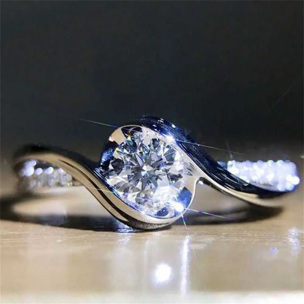 Sparkling 925 Silver Rings Women Shinning White Sapphire Wedding Ring Cubic Zirconia Jewelry Gifts Size 610 ElegantXJ251025