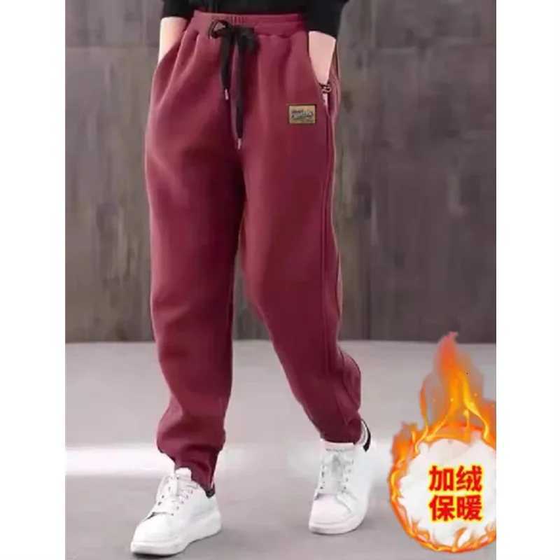 Winter Thick Warm Trousers Casual Sports Pants for Women High Waist Lambs Wool Harem Pants with Fleece Cuffed Joggers 4XLT251025