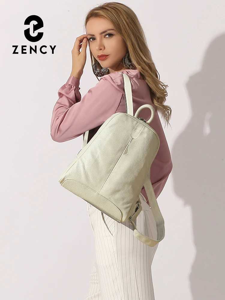 Zency Travel Backpacks Women 100 Genuine Leather Preppy Style For Girls Fashion Knapsack Large Capacity Many Pockets Rucksacks W251025