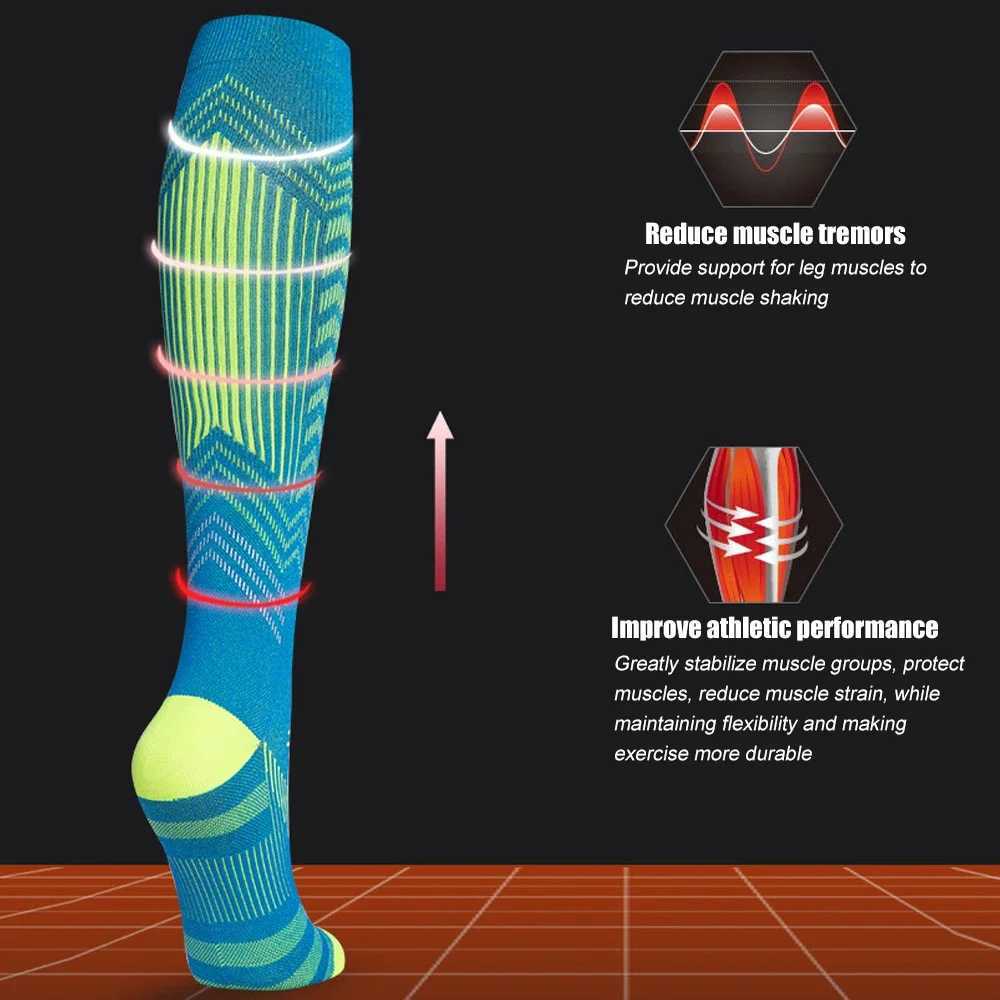 1Pair Breathable Compression Socks 1520 mmHg is Best Athletic for Men Women Running Flight Travel Nurses Pregnant Hiking Y251024