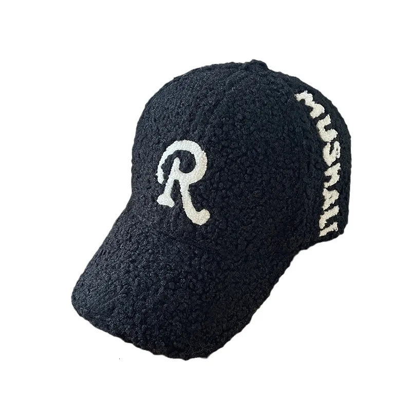 Lamb Fur Hat Childrens Autumn and Winter Korean Version Versatile Round Face Warm Duckbill Cap Plush Baseball Cap 251023