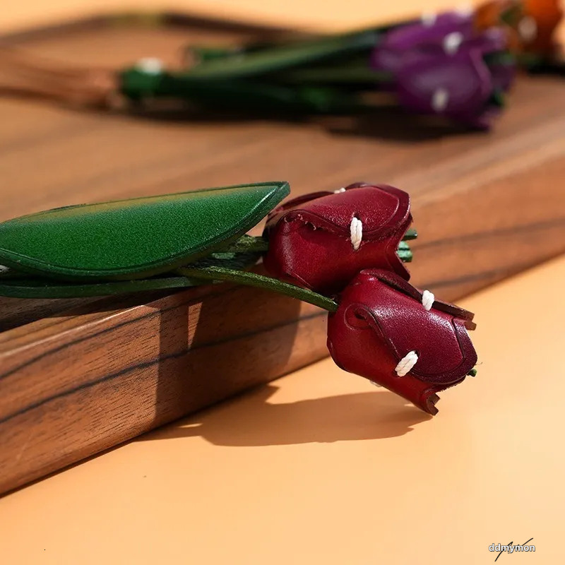 Handmade Leather Flower Charm For Women's Bag, Stylish Purse Pendant Accessory Ddmymon