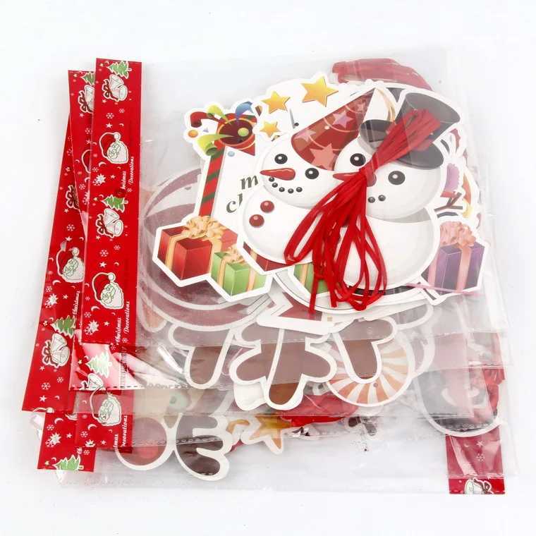 Christmas decorative items cartoon banners colorful flags Christmas festival scene arrangements paper hanging flags C251024