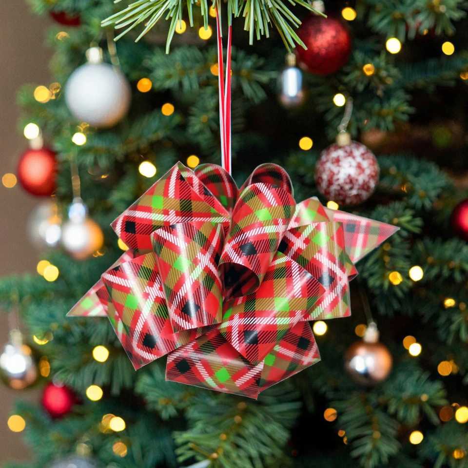 Christmas Pull String Bows Big 45 Inch Gift Bows Ribbon 12PCS for Xmas Present Wrapping Florist Flower Basket Decoration C251024