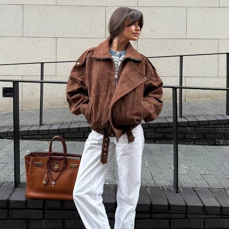 Retro Fashionable Spring Autumn Casual Loose Pocket Long Sleeved Trendy Cool Versatile High-quality Women's Short Jacket dongdumaoyi