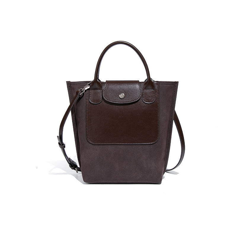 French Style Dragon Embroidered REPLAY Bucket Niche Design High-end Patchwork Suede Shoulder Crossbody Tote Bag