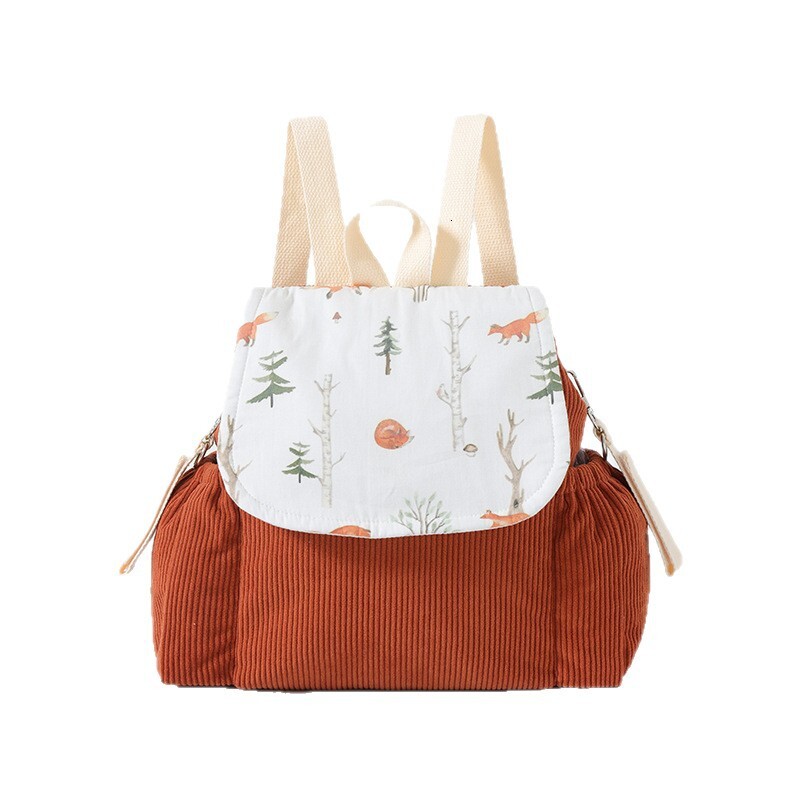 New Boys' and Girls' Designer Backpacks, Outdoor Small Backpacks for Preschoolers, Lightweight Corduroy Backpacks for Children
