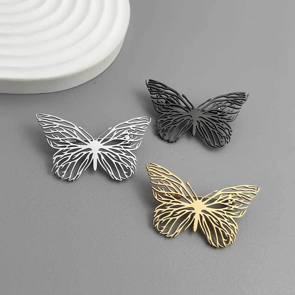 Creative animal butterfly tree of life stainless steel goldplated 18K brooch black suit accessories wedding matching set J251115