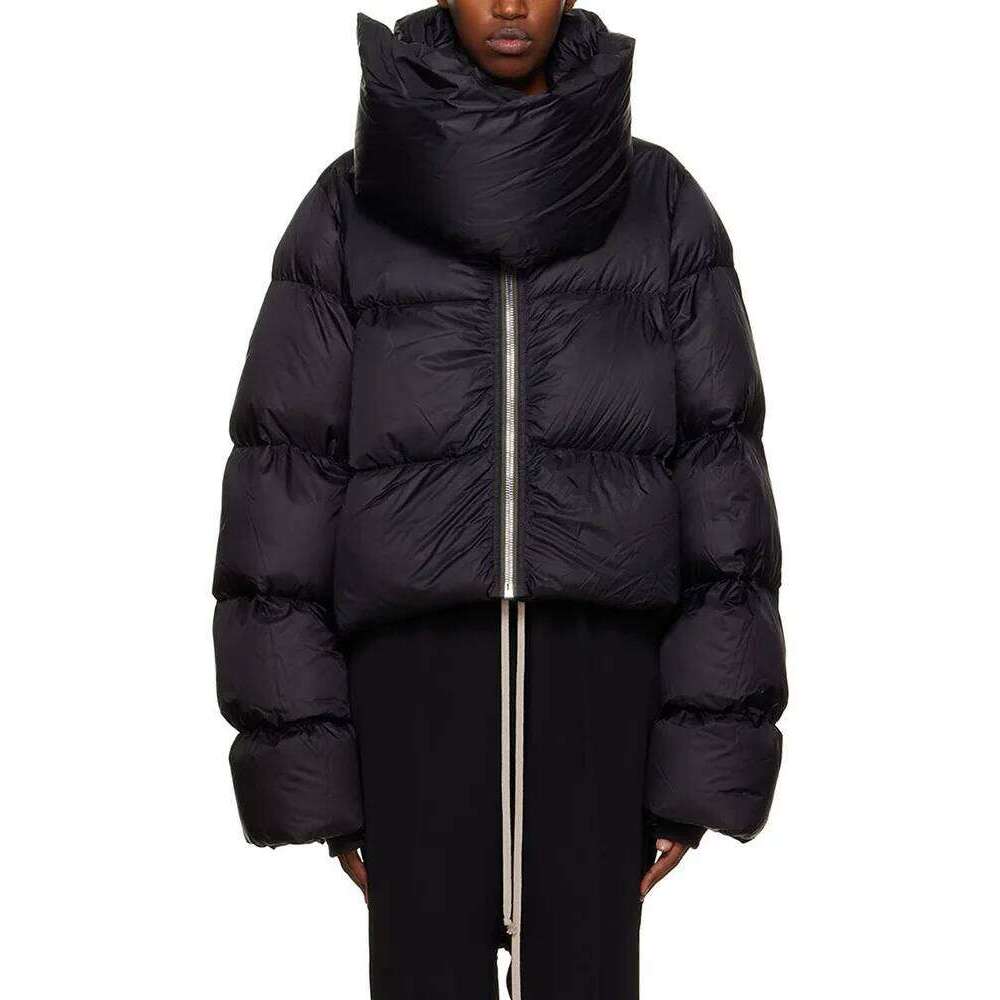 Fashion Women Cotton-Padded Coat Snap On Scarf Collar Thick Long Sleeves Zipper Wadded Jackets Autumn 2025 New Tide