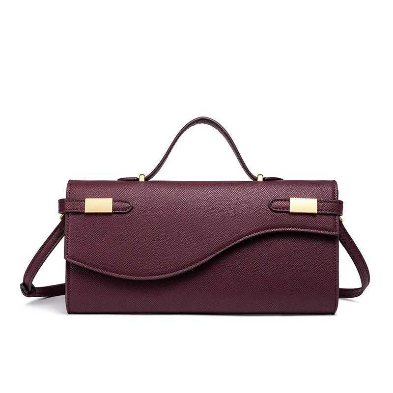 Cherry Red Envelope Wine Red Envelope Black Bag European And American Fashion Palm Pattern Flip Hand Organ Upscale New Handbag Z251024