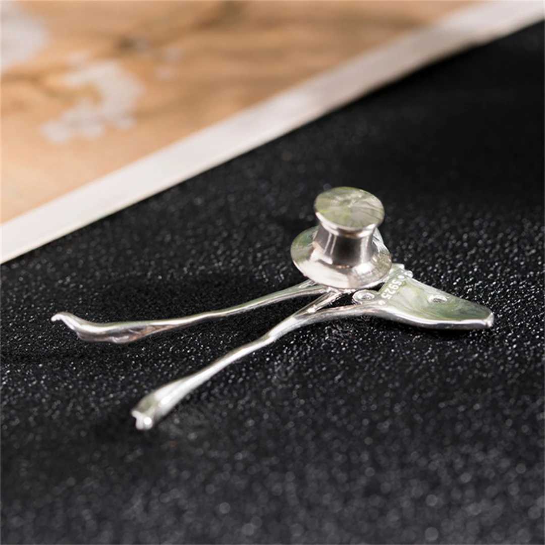 New 100 S925 Pure Silver Suit Exquisite Dress Jacket Freshwater pearl Womens Men Brooch olive Branch Accessories Jewelry J251115