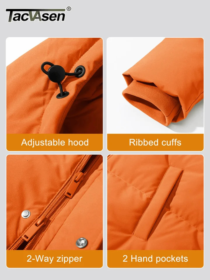 TACVASEN Winter Quilted Duck Feather Down Jackets Womens Padded Puffer Warm Hooded Long Coats Thermal Waterproof Thick Outerwear 251020
