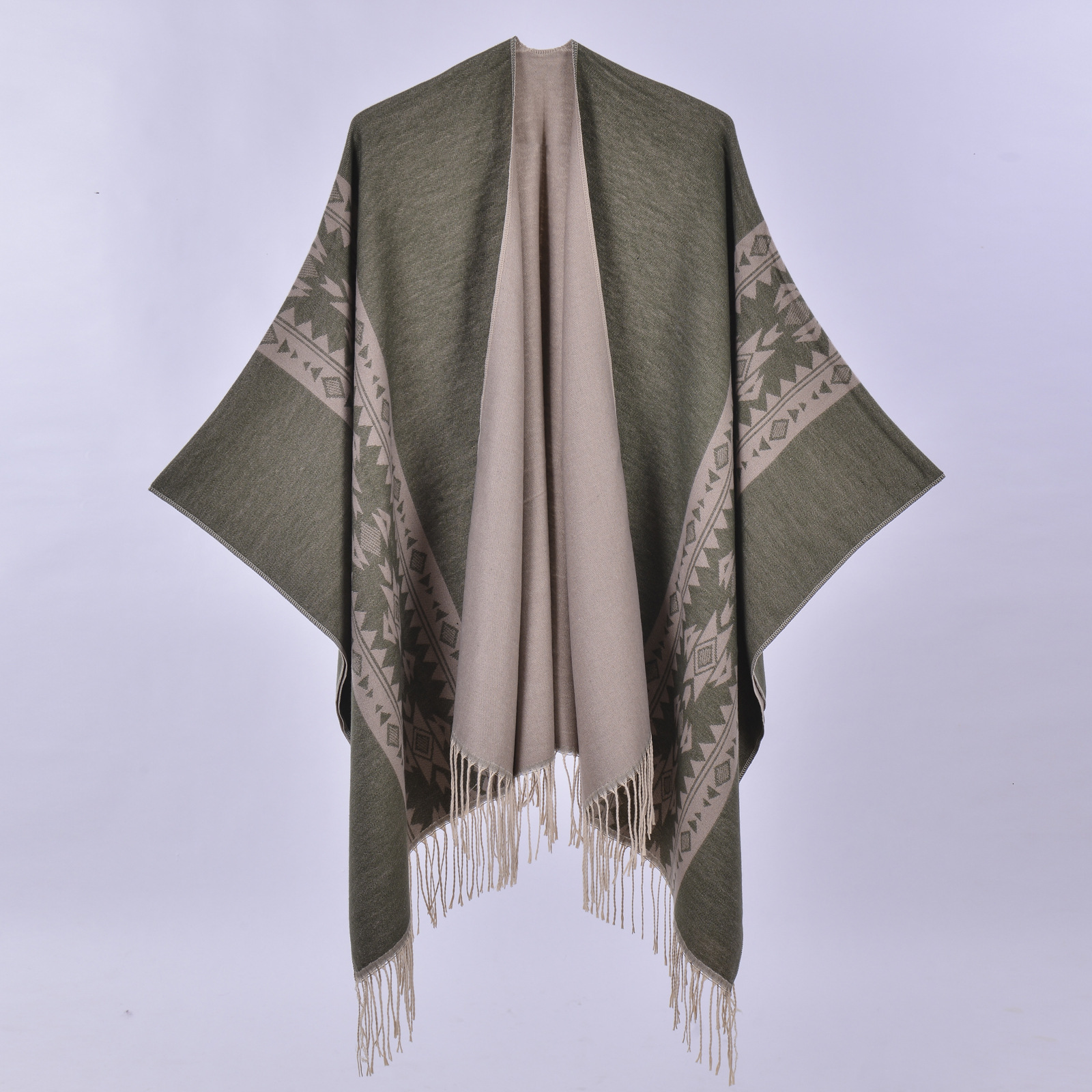 New Autumn Winter Shawl Scarf New Jacquard Tassel Knitted Cape Shawl Ethnic