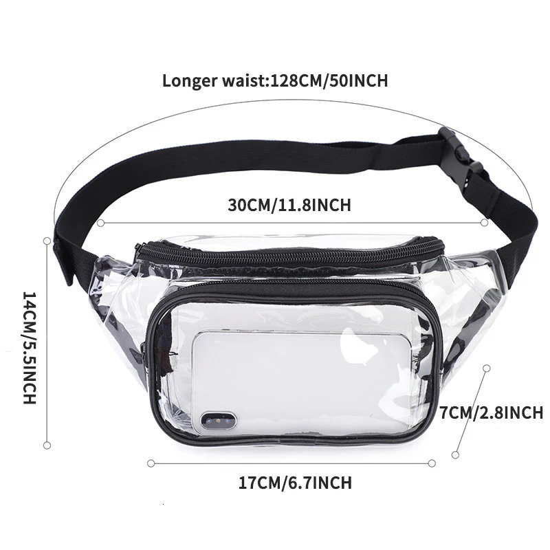 TINYAT Clear Womens bags Transparent Chest pack Fanny packs for women Waterproof Running Music Festival Sports Travel 251023