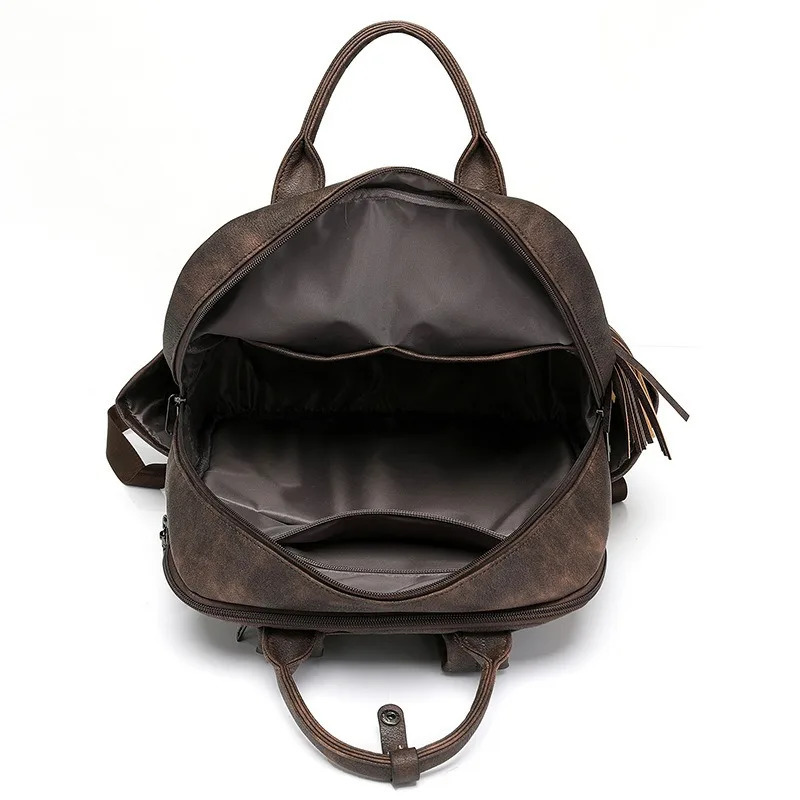 Vintage PU Leather Backpacks for Women156 Inch Laptop Backpack Ladies Purse College Daypack Work Business Casual Travel Bag 251018