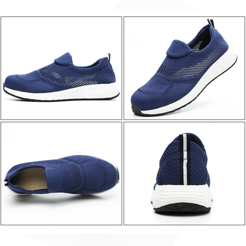 Breathable Safety Shoes Man Steel Toe AntiPuncture Reinforced Sole Mens Work Shoes Lightweight Slip Resistant Safety Sneaker 251023