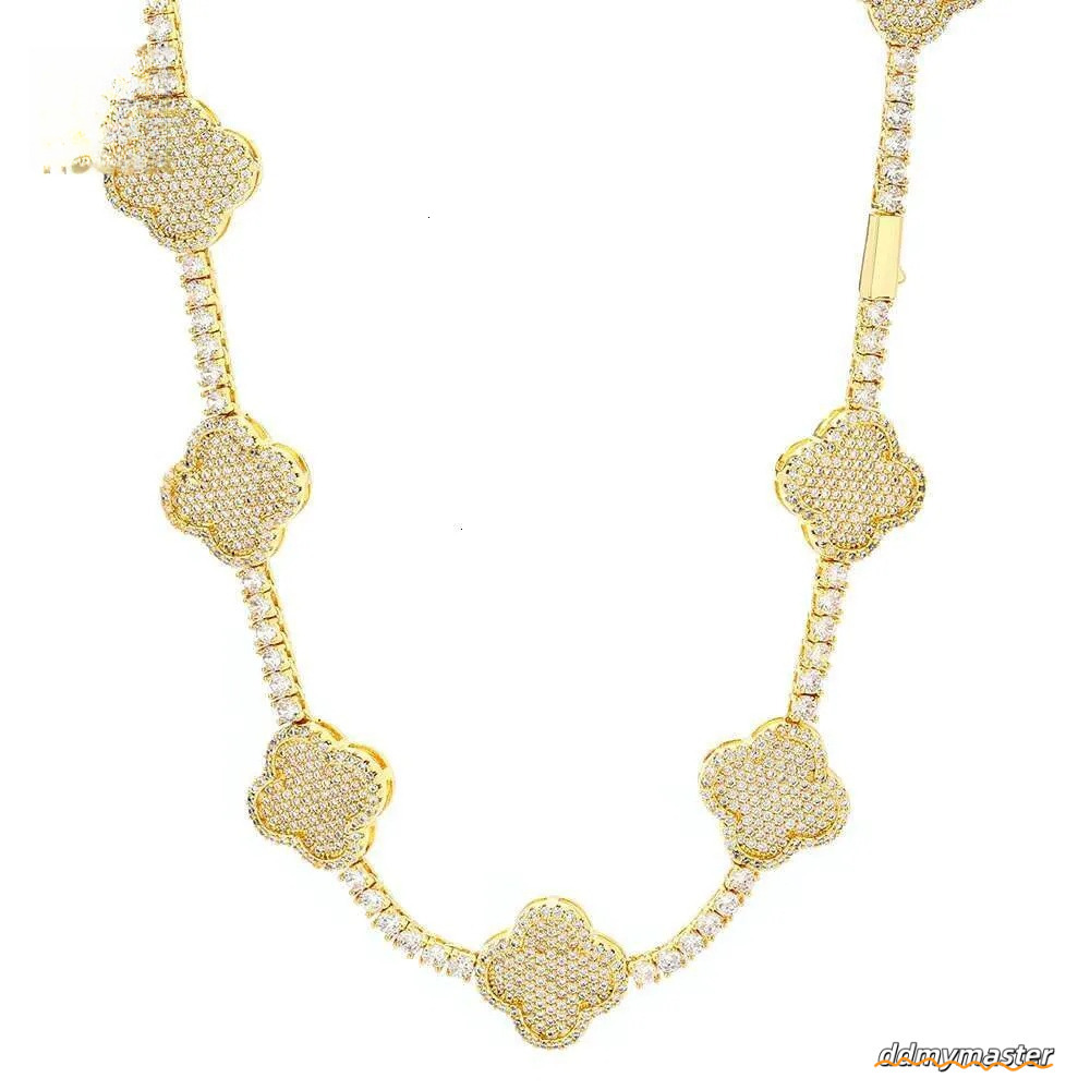 Iced Out Tennis Chain Micro Pave Cubic Moissanite Necklace: Wholesale Bling Dia Hip Hop Jewelry For Women Party Gift Ddmymaster