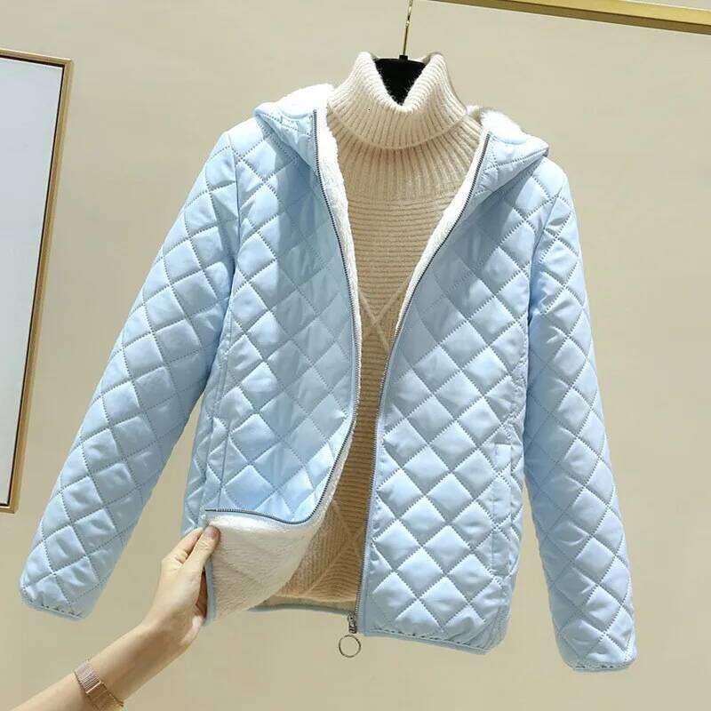 Black 2025 New Winter Female Korean Fleece Cotton Outcoat Padded Jacket Women Coat Thicken Hooded Parka Ladies Coats Designer Women