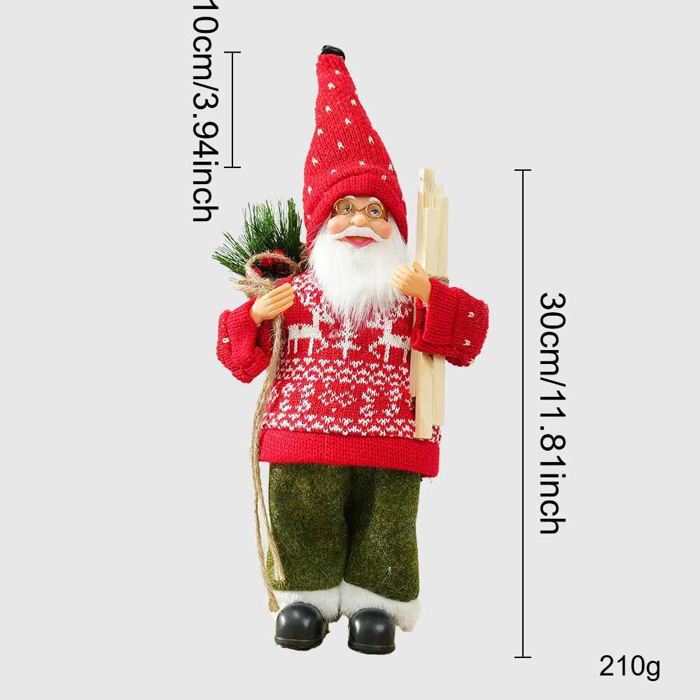 30cm Cute Santa Claus Doll Standing Santa Claus Statue 2025 Xmas Tree Ornament Christmas Decor Home Navidad Gift New Year 2026 C251024
