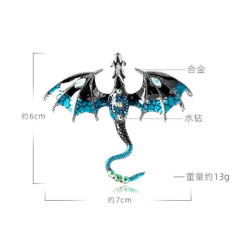 Stylish Cartoon Dragon Enamel Pin With Sparkling Crystal Set Creative Jewelry Lapel Badge Brooch For Friends Gift J251115