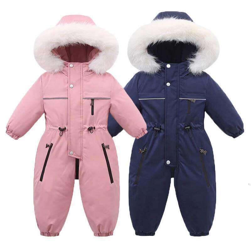 Children Winter Clothes New Fashion Boys Ski Suit Warm Snowsuit Waterproof Kids Jumpsuit Hooded Baby Girls Jacket 1-5 Years