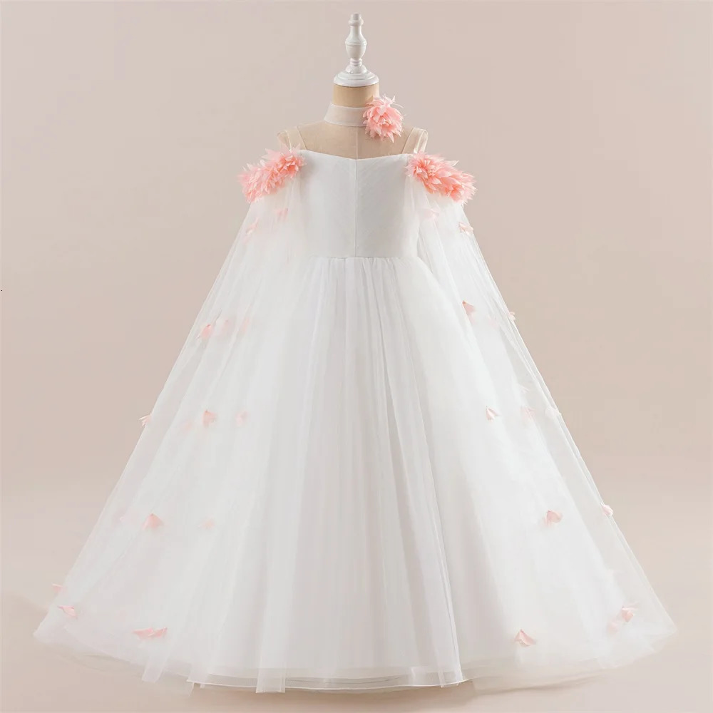 Flower Wedding Party Dress For Girls Kids Princess Tutu Dresses Girl Fashion Lace Birthday Clothes Summer Evening Prom Gown 251023
